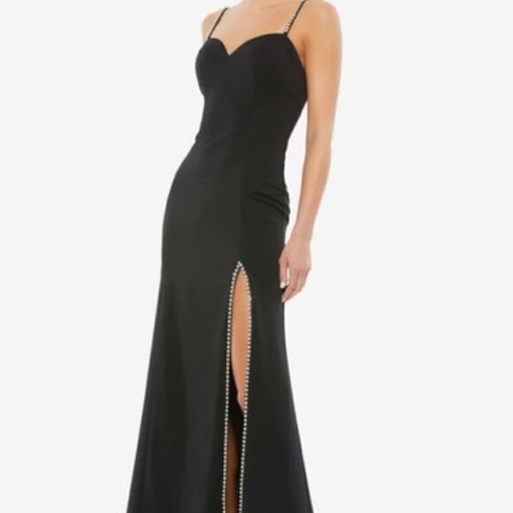 MAC DUGGAL 55706 CRYSTAL DETAIL SWEETHEART NECK TRUMPET BLACK DRESS 4 NWT $398 - Picture 10 of 10